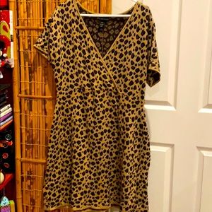 Pinup Winter Cheetah Print Dress